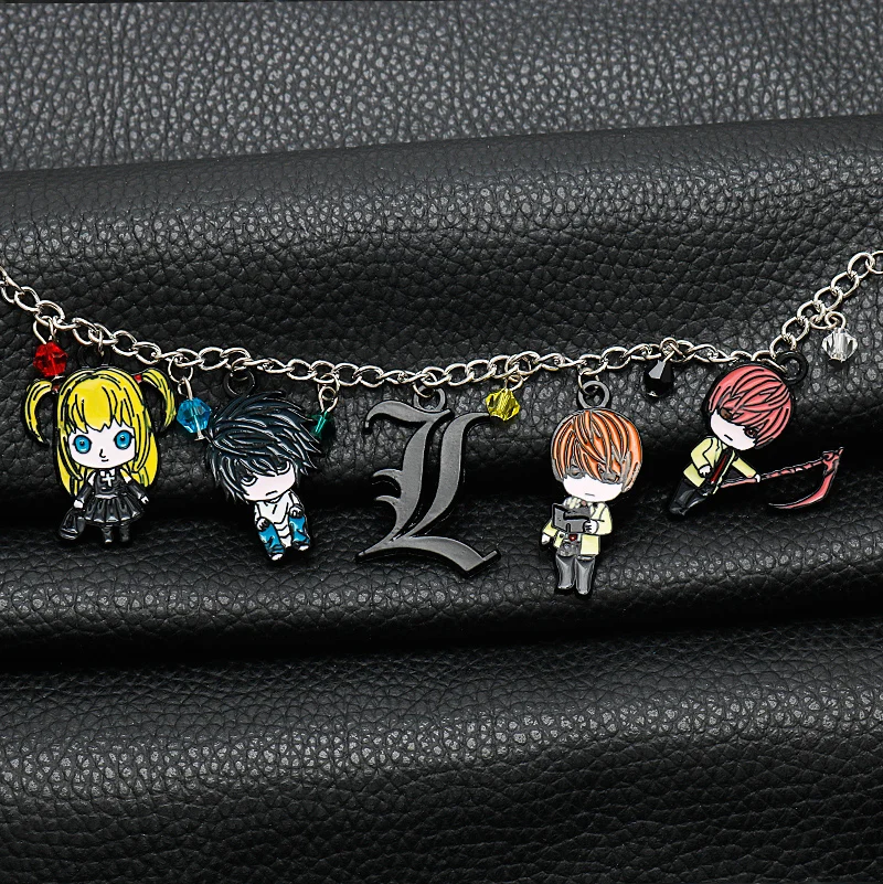 Cartoon Figure Pendant Bracelet Movie Death Note Alloy Bangle Jewelry Fashion Hard Enamel Cosplay Gift for Film Fans New Arrival