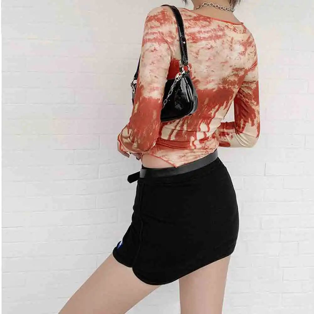 

Print Skinny Women Stretchy Bodycon Bodysuits 2020 Autumn Long Sleeve Casual Slim Active Streetwear Female Fitness Outfits