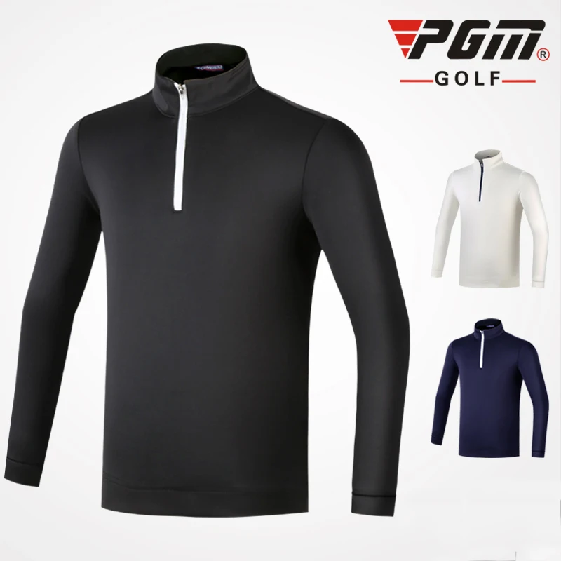 

Pgm Golf Long Sleeved Tops Pullover For Boy T-Shirt Children's Boy's Breathable Zipper Neck High Elastic Clothing