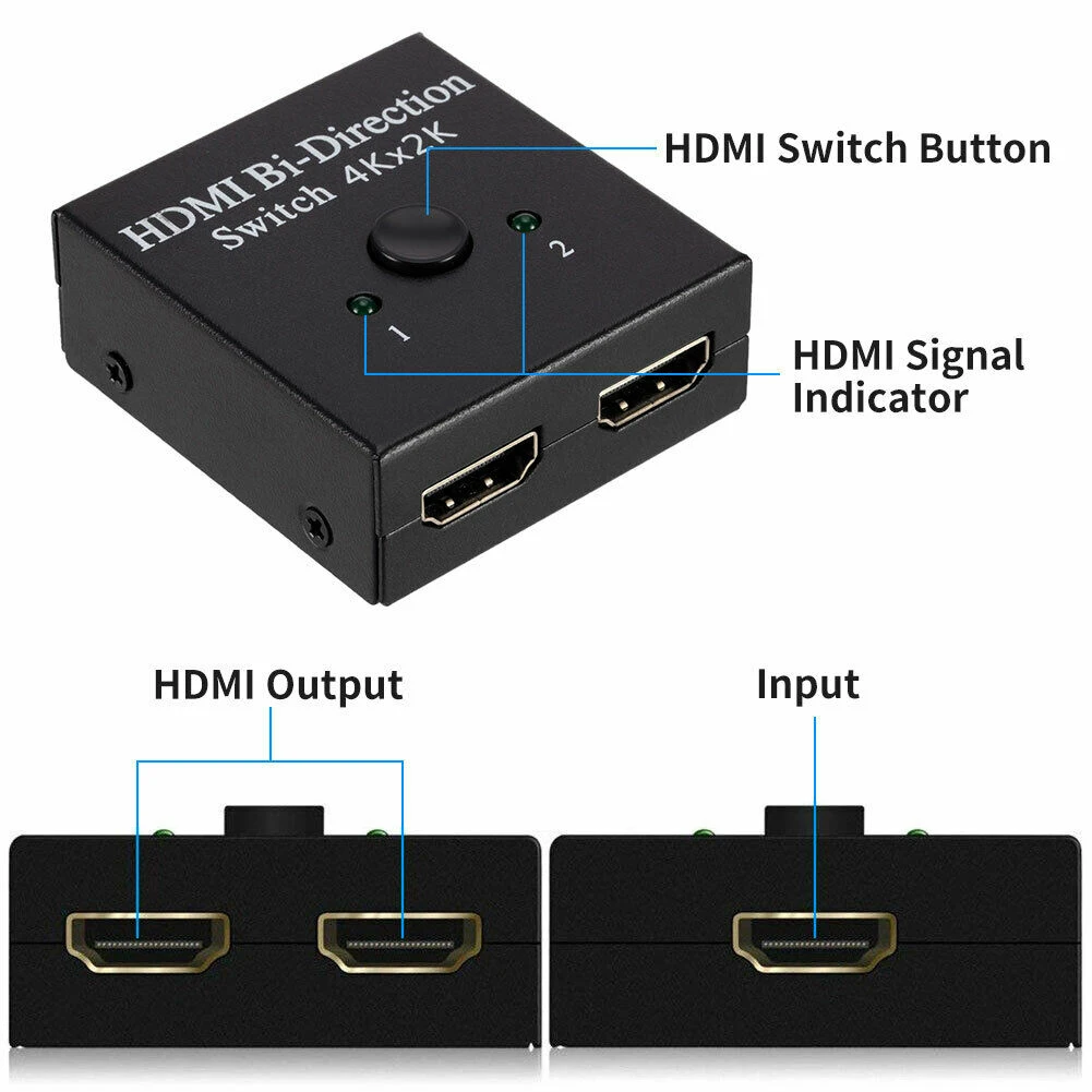 Двунаправленный переключатель HDMI 2 0 1 шт. коммутатор 3D UHD 4K разветвитель