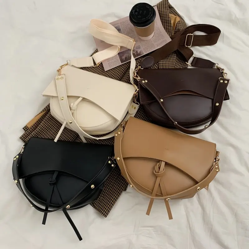 

Women Shoulder Bag Youth Designer Messenger Bag Fashion Female Large Capacity Daily Bag Unique Wide Shoulder Strap PU Leather