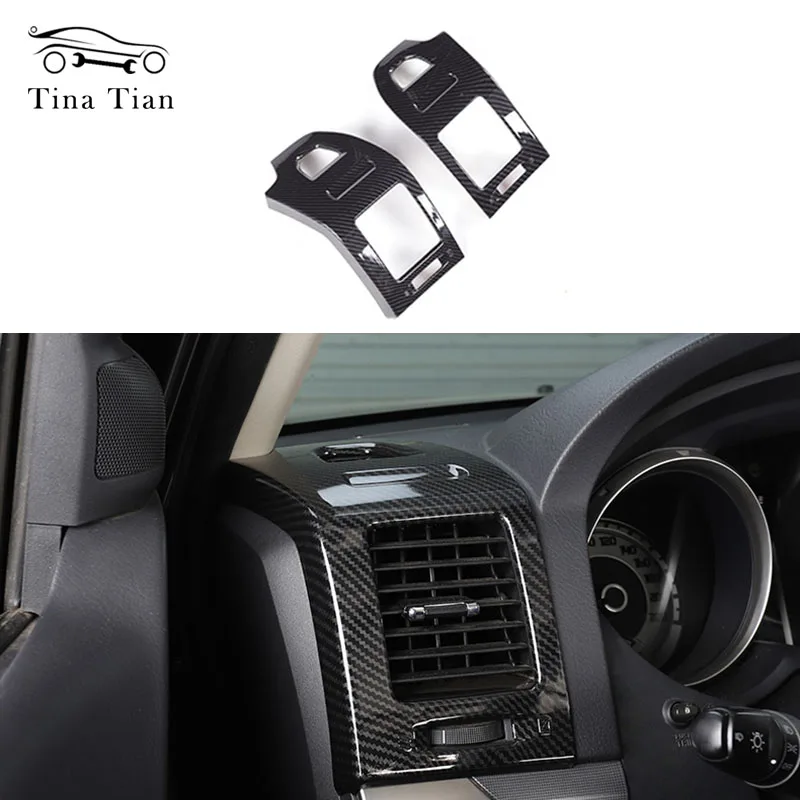 

2 шт. углеродное волокно цвет кондиционер вентиляционное отверстие приборной панели крышка подходит для Mitsubishi PAJERO 2007-2019