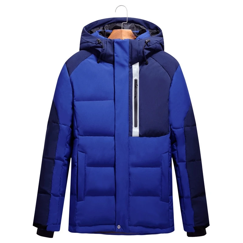 

Новинка Зима 2022, повседневная и модная мужская короткая куртка на утином пуху, плотное теплое ветрозащитное Мужское пальто, брендовая одежд...