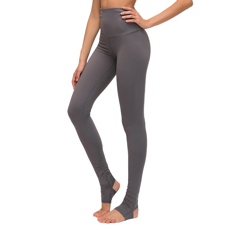 

New high-waist hip-lifting yoga pants women's waist folds elastic slim slimming dance sports foot trousers