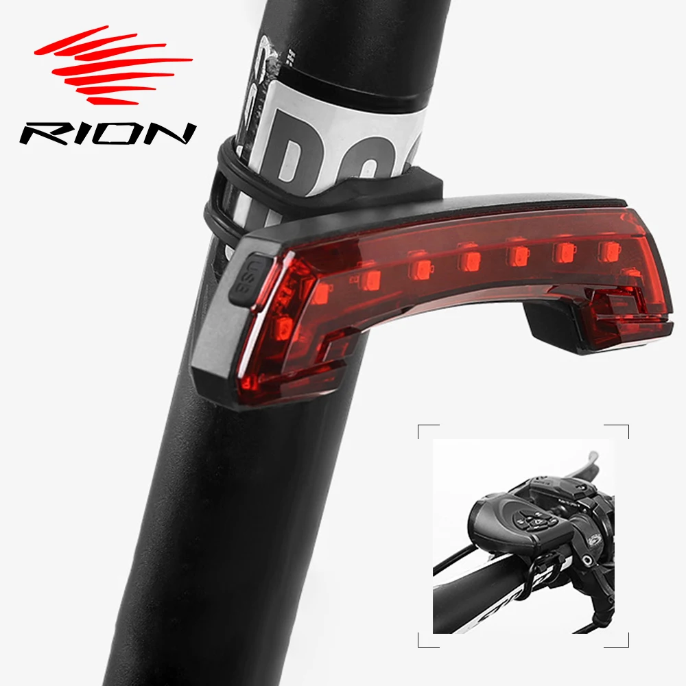 

RION Bicycle Light Bike Tail Lamp Wireless Remote Control Cycling Taillight With Electronic Bike Horn Set Luz bicicleta
