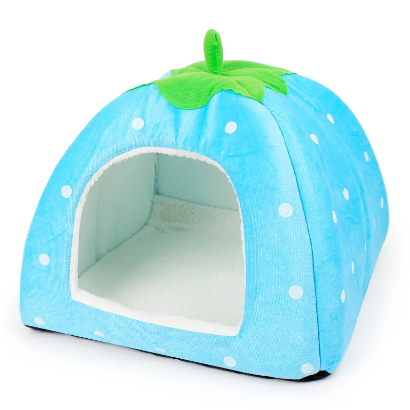 New cute puppies kennel 4 colors cat rabbit guinea pig bed dog house strawberry collapsible soft high quality pet houseXS-XL | Дом и сад