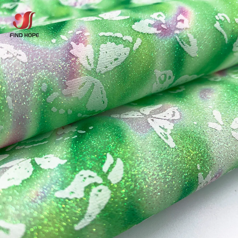 Швейная ткань из искусственной кожи виниловая бабочка красочная тонкая