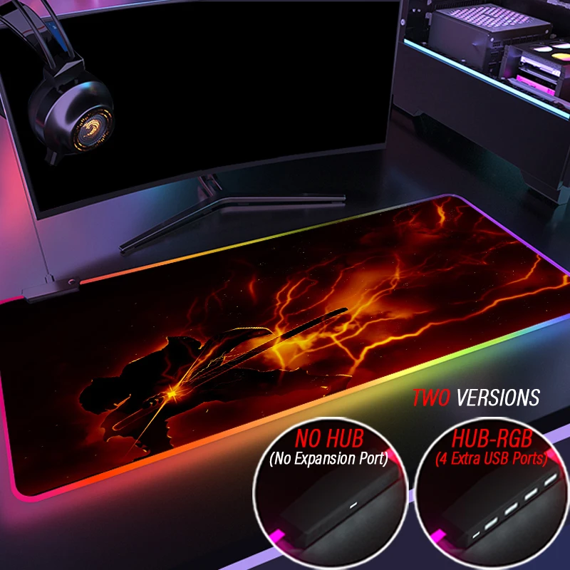 

Коврик для мыши Japan Demon Slayer на заказ RGB игровой коврик для мыши Giyuu со светодиодный Ной подсветкой Kawaii HD коврик с рисунком из аниме с высокоско...