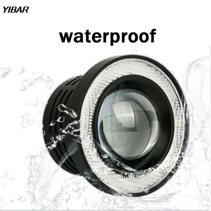 1* 3.5&quot Angel Eyes LED Fog Light Car SUV Universal White Driving Head Lamp 12V | Headlight Bulbs(LED)