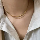 Модная цепочка Kpop золотого цвета со змеиным лезвием, цепочка до ключиц для женщин и мужчин, жемчужное колье-чокер для пары, ювелирные изделия вечерние, подарки для девушек, колье