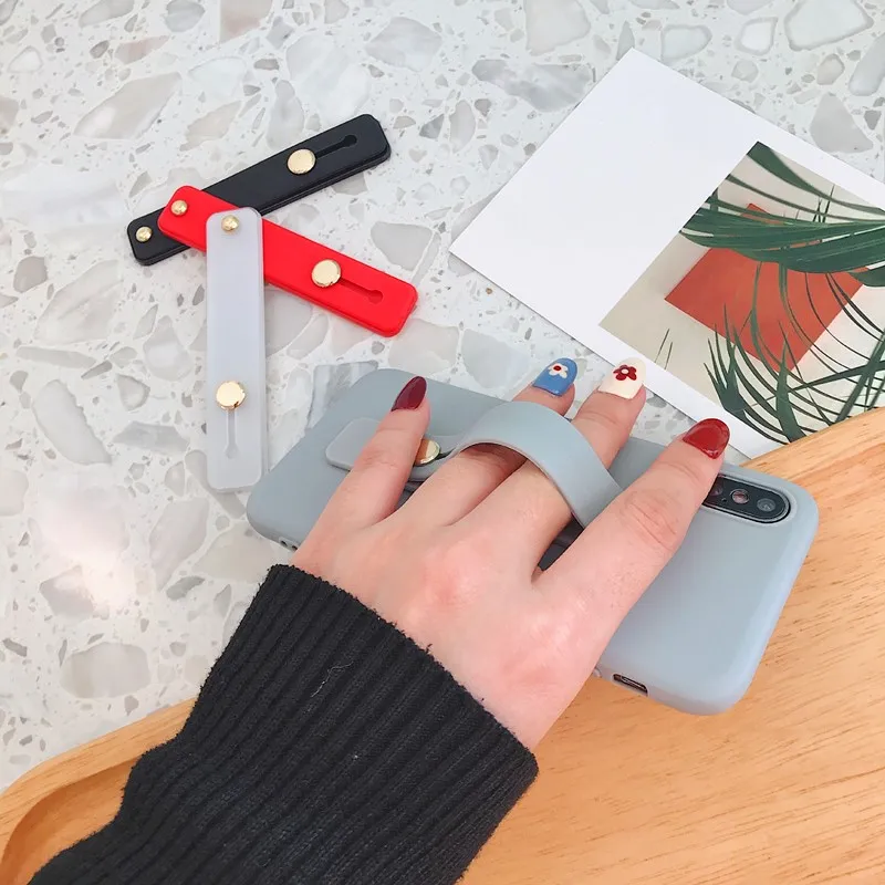 Простой цветной ремешок на запястье рукоятка палец держатель подставка