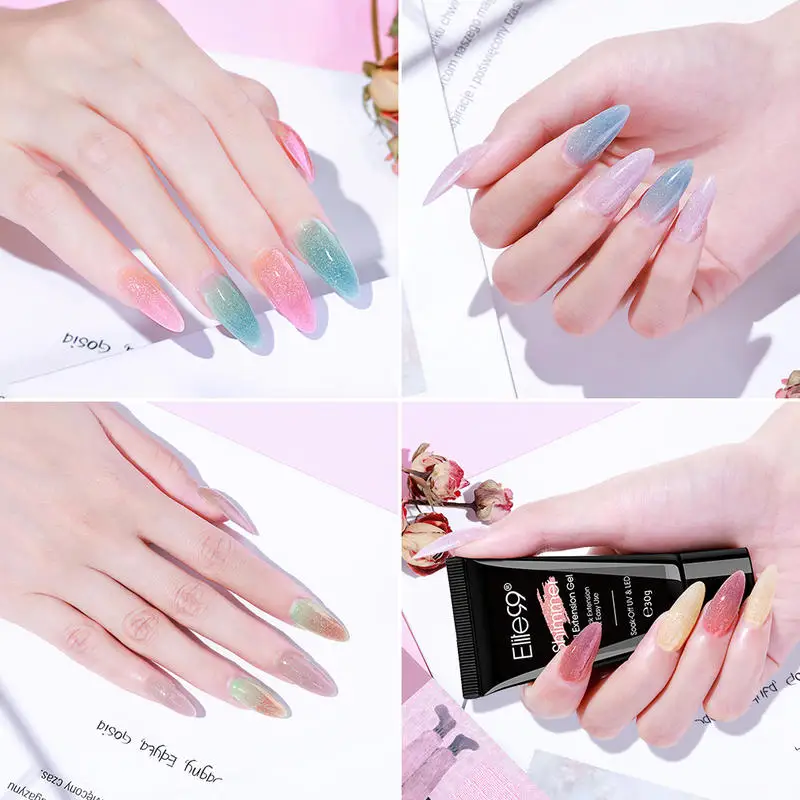 Elite99 5pcs/set Nail Gel Set 30ml Shimmer Polish Quick Building For Nails Extension Manicure Art Kit | Красота и здоровье