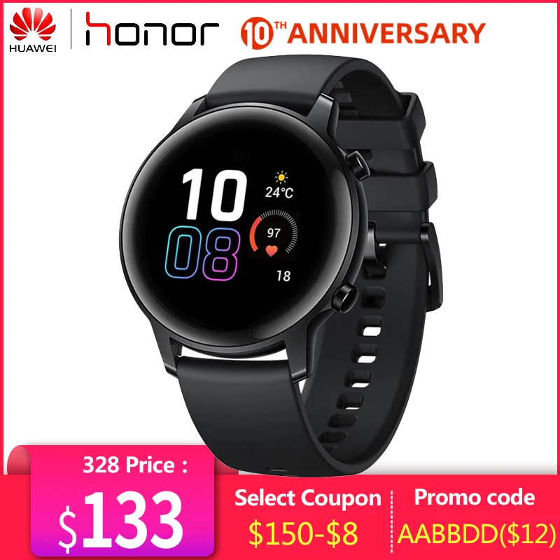 Honor MagicWatch 2 42 мм Hebe Bluethooth умные часы 1 &quotAMOLED всегда на дисплее 14 спортивных режимов