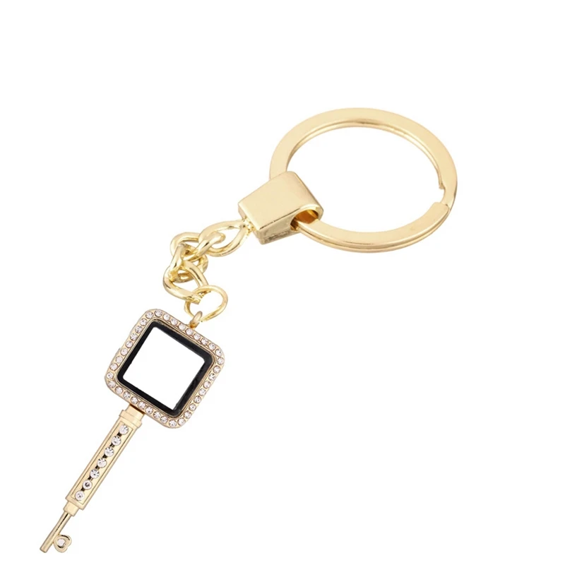 4 шт. цвета на выбор Стразы квадратный ключ стеклянный плавающий брелок с