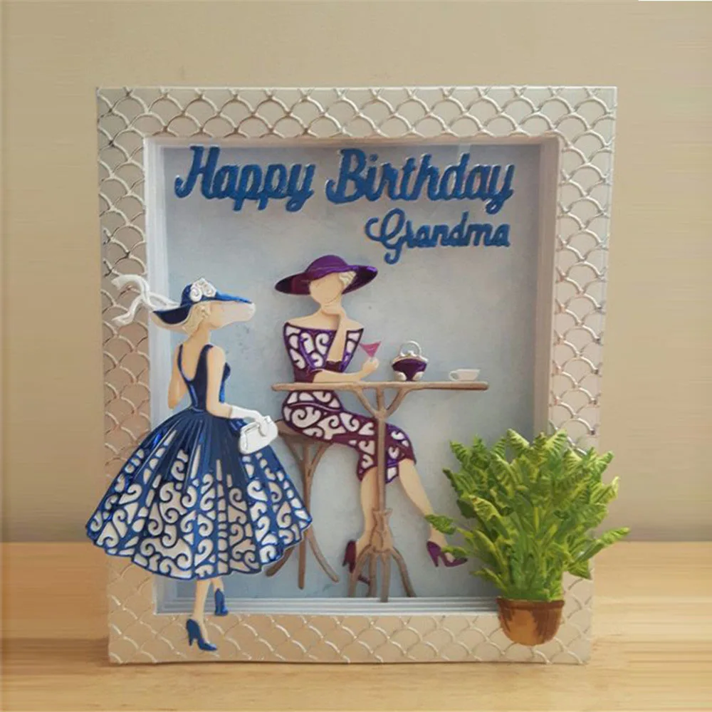 Модные женские трафареты для резки металла бумажные карточки скрапбукинга юбки