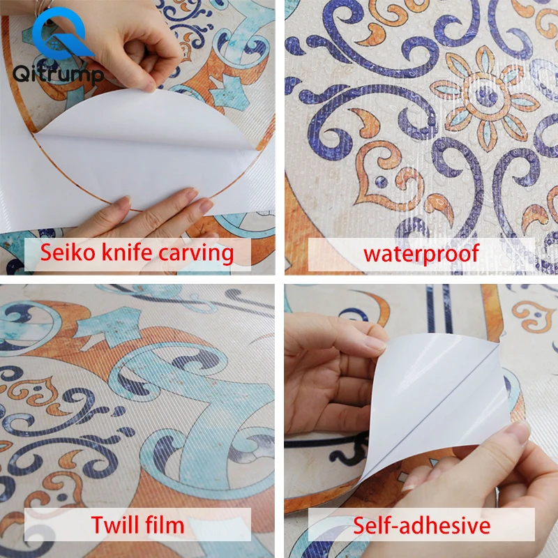 

Modern Wallpaper Bathroom Toilet Stickers Creative Style Room Decor Waterproof Non-slip Self Adhesive Vinyl Ground Contact Paper