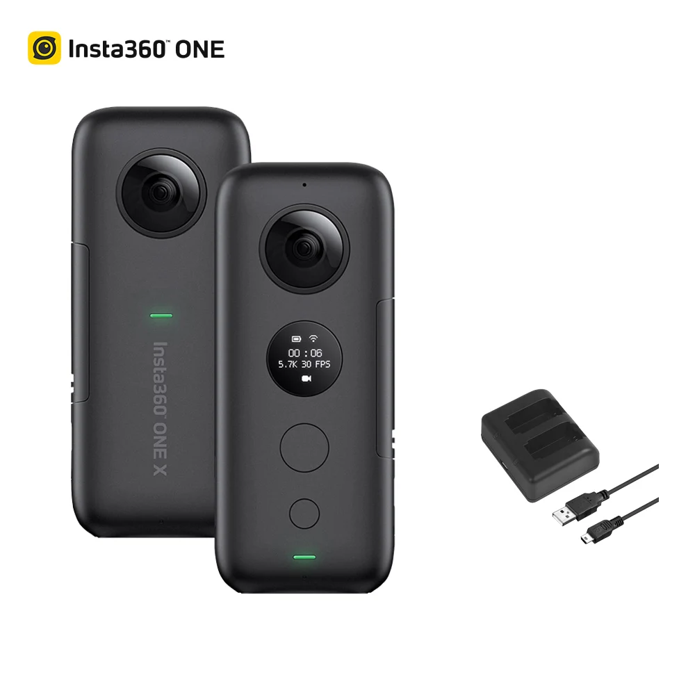 with Charger Новейшая панорамная камера Insta360 ONE X 360 с картой 32 ГБ для iPhone samsung Xiaomi 5,7 K Video 18MP 360 Экшн-камера - Colour: with Charger