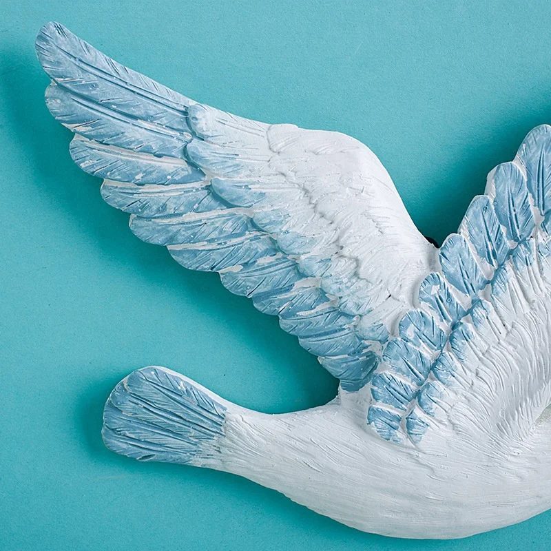 

Simulation Mediterranean 6Pcs Seagull Flying Bird Seabird Resin Peace Pigeon Sea Wall Decoration Background Wall Pendant