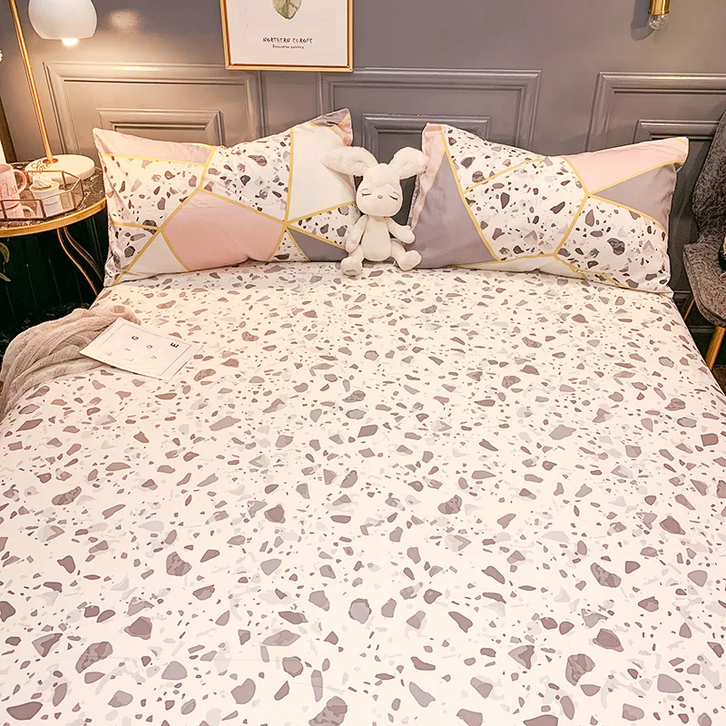 

Pure cotton Bed Sheet+2Pcs Pillow Cases 2021 Decor Home Textile Bedding Coverlet Flat Sheet Flower Bed Cover Soft Warm Bed sheet