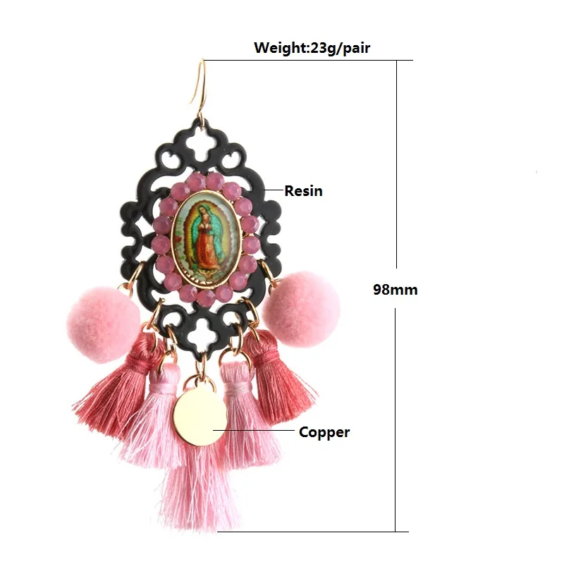 NeeFu WoFu Drop Hairball Long Earrings Resin Big Earring exaggeration Tassel Large Brinco Ear Oorbellen wholesale | Украшения и