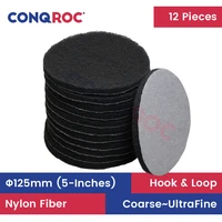 12 pieces 125mm 5 inches scouring pads hook loop nylon scouring discs rust remover grout power scrubber cleaning sanding