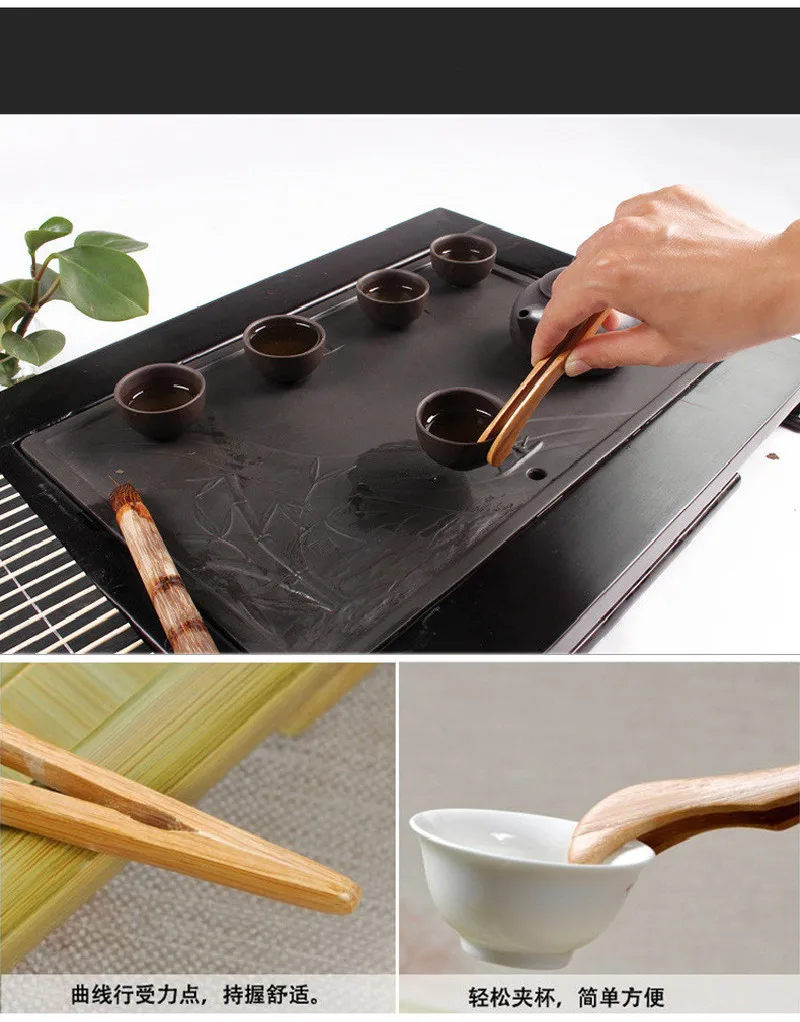 Бамбуковая чайная утварь зажим для чая деревянный Пинцет Kongfu щипцы бекона салата