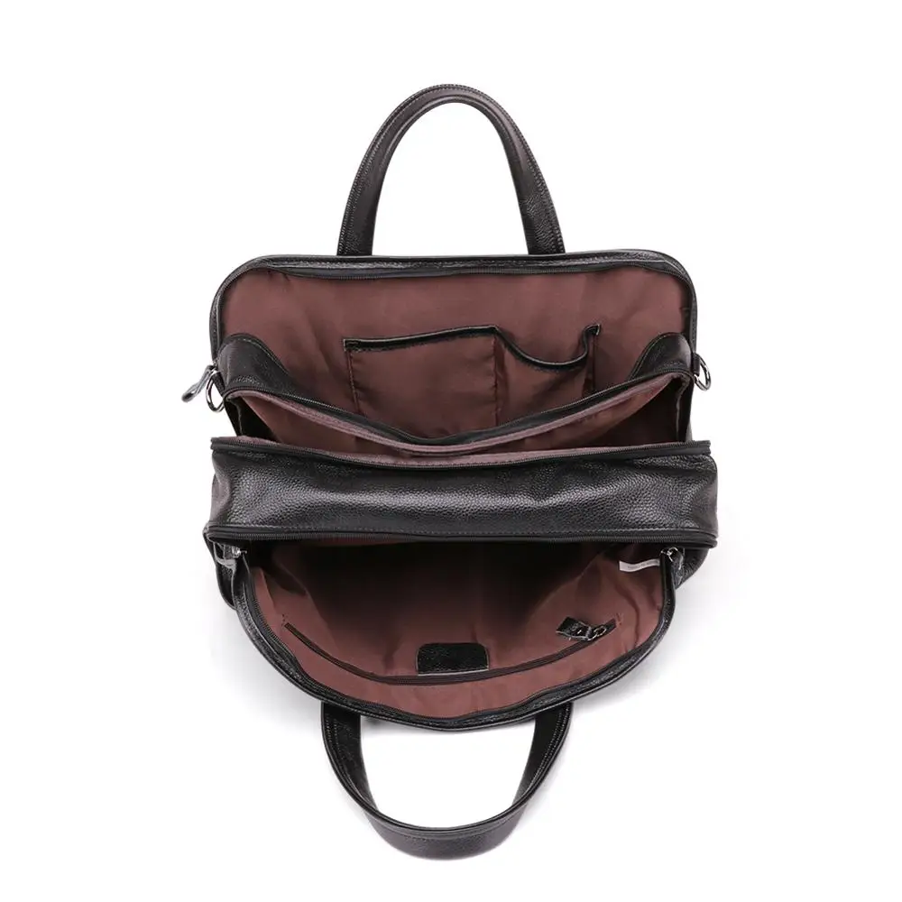 

JOYIR Retro Genuine Leather Men's Briefcase Large Capacity Trend Business Laptop Handbags 15.6 Inch Crossbody Bag Cow Leather