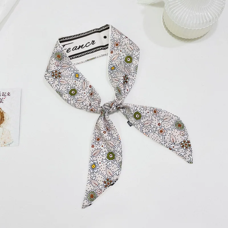 

Double-Sided Pointed Ribbon Women's Silk Scarf Artificial Twill Light Luxury Stewardess Scarf with Hand Gift Braiding Plate