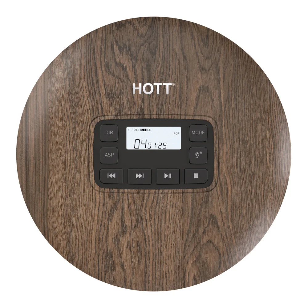 HOTT CD611 портативный CD-плеер ЖК-дисплей Hi-Fi высокое качество звука стерео лоток орех