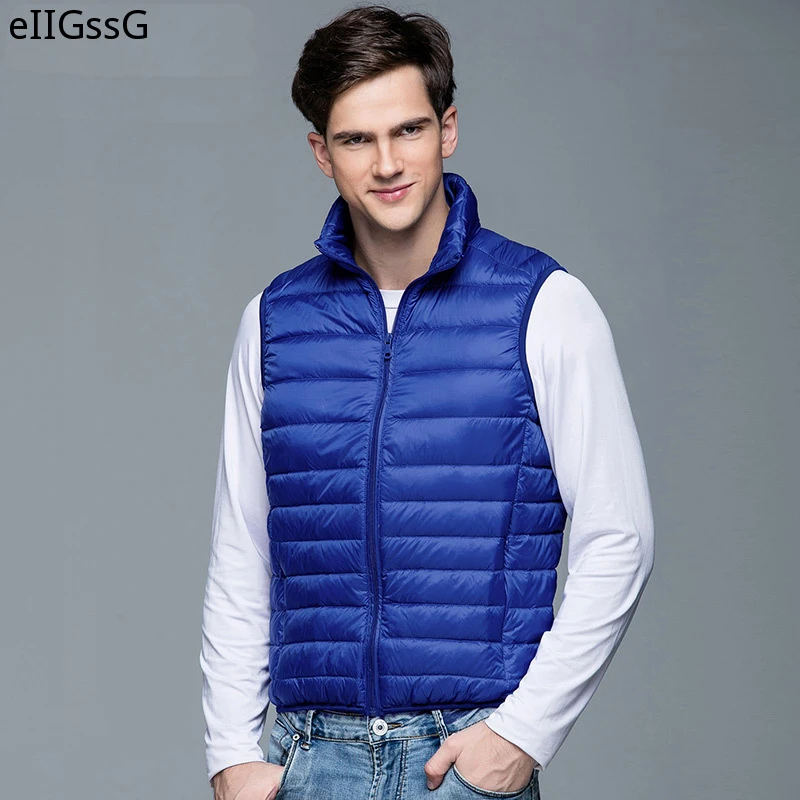 New Men's Winter Jacket 90% White Duck Down Vest Portable Ultra-light Sleeveless Jacket Portable Men's Vest Hot Sale Down Vest