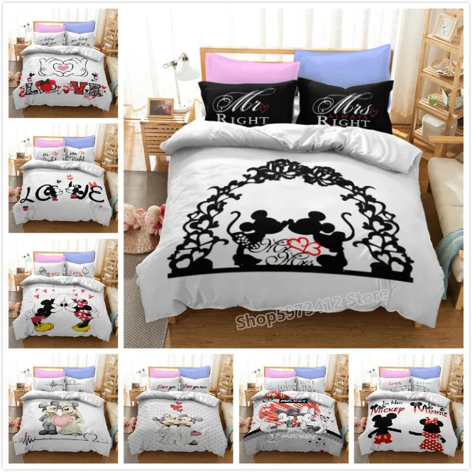 Дисней Микки Маус 3D постельные принадлежности наволочка пододеяльник домашний