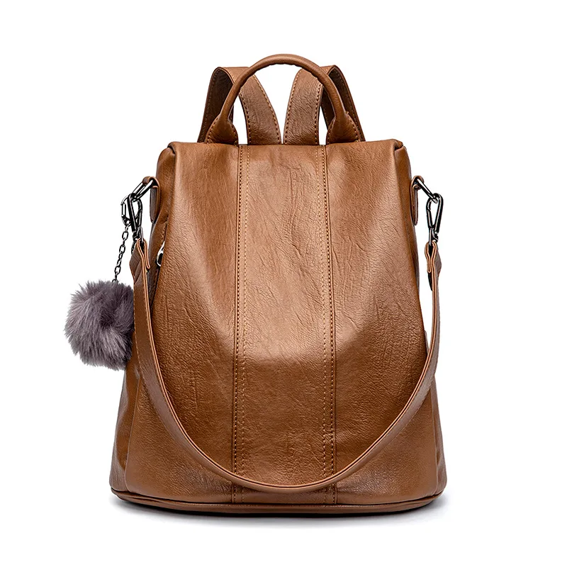 

New Backpack Female 2022 Han Edition Fashion Joker Sheep Grain Handbags Luggage Leisure Soft Leather anti-theft Backpack