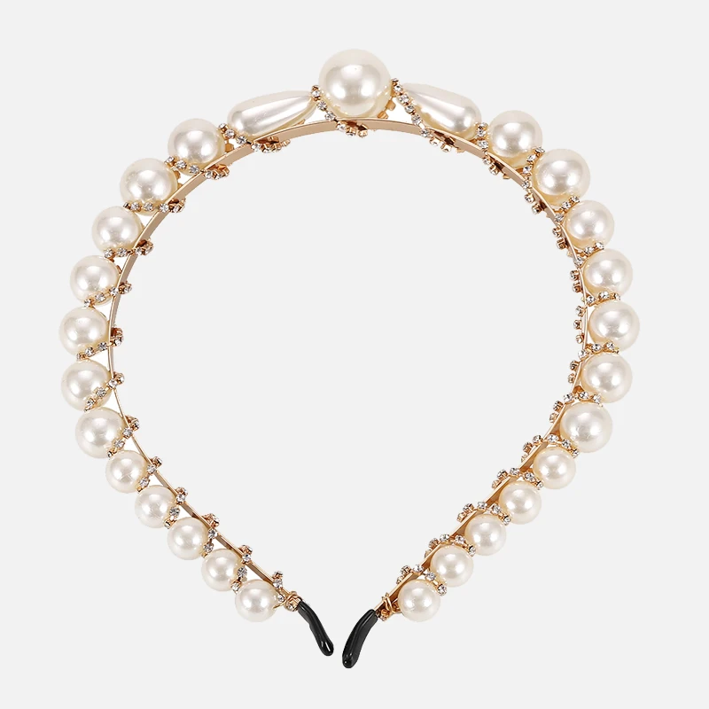 Dvacaman ZA имитация жемчуга Hairband женские корейские модные свадебные аксессуары для волос ювелирные изделия ручной работы cz Кристалл повязка на голову подарки
