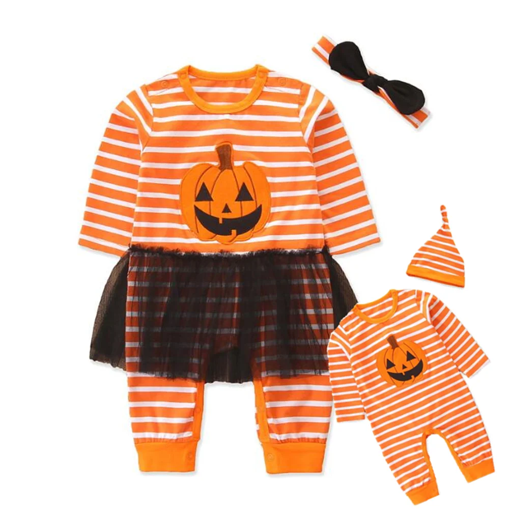 Детский костюм комбинезон на Хэллоуин детский в полоску с длинным рукавом Одежда