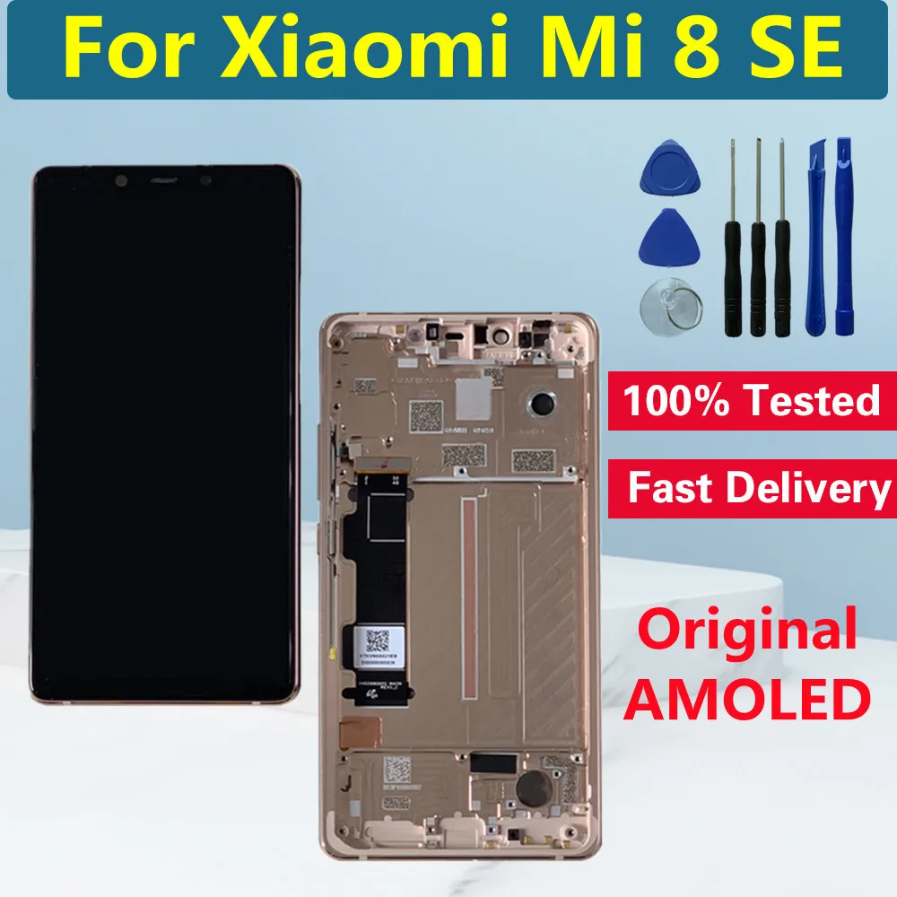 

5,88 "Оригинальный ЖК-дисплей для Xiaomi Mi 8 SE MI8SE, сенсорный дигитайзер для Xiaomi Mi 8SE, Mi8 SE, сменный ЖК-экран с рамкой