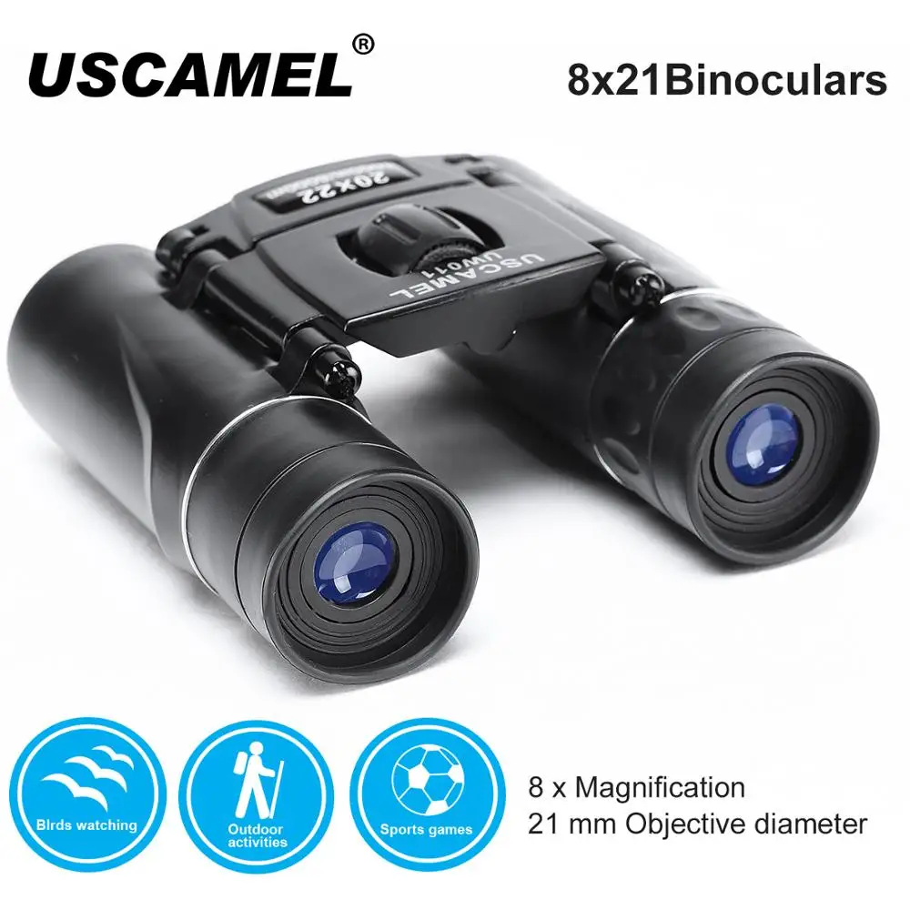 Uscamel 8 x 21 компактный зум бинокль большой дальности 3000 м складной HD мощный мини