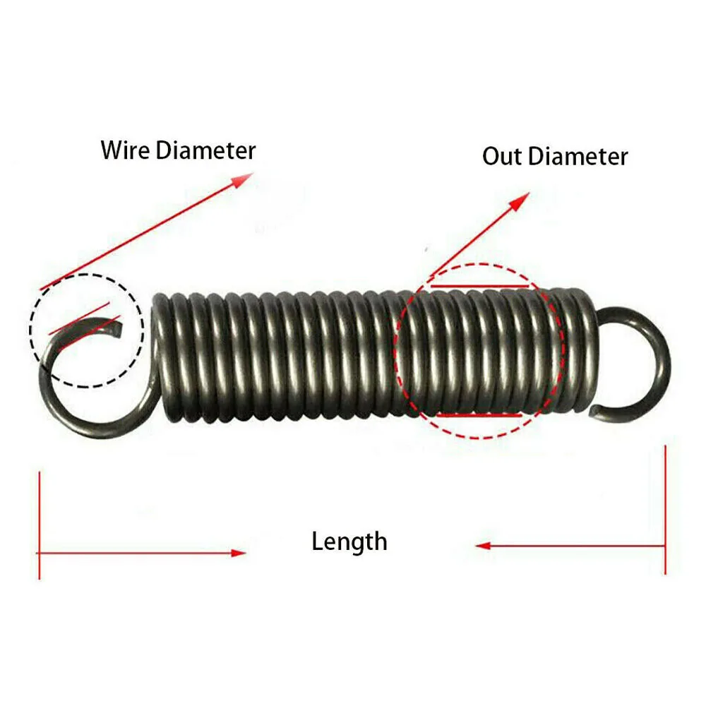 

1pcs Wire Diameter 3.0mm Tension Extension Spring Expansion Springs Length 85/95/105/125/135/145/155-500mm Out Diameter 27/28mm
