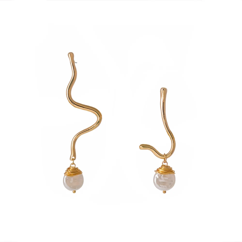 Женские Висячие серьги с жемчугом в стиле барокко нестандартные подвески