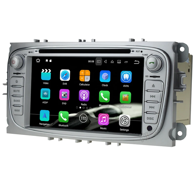 8 ядерный автомобильный DVD плеер 2 Din 7 дюймов Android 10 для Ford Mondeo/Focus GPS навигация Carplay