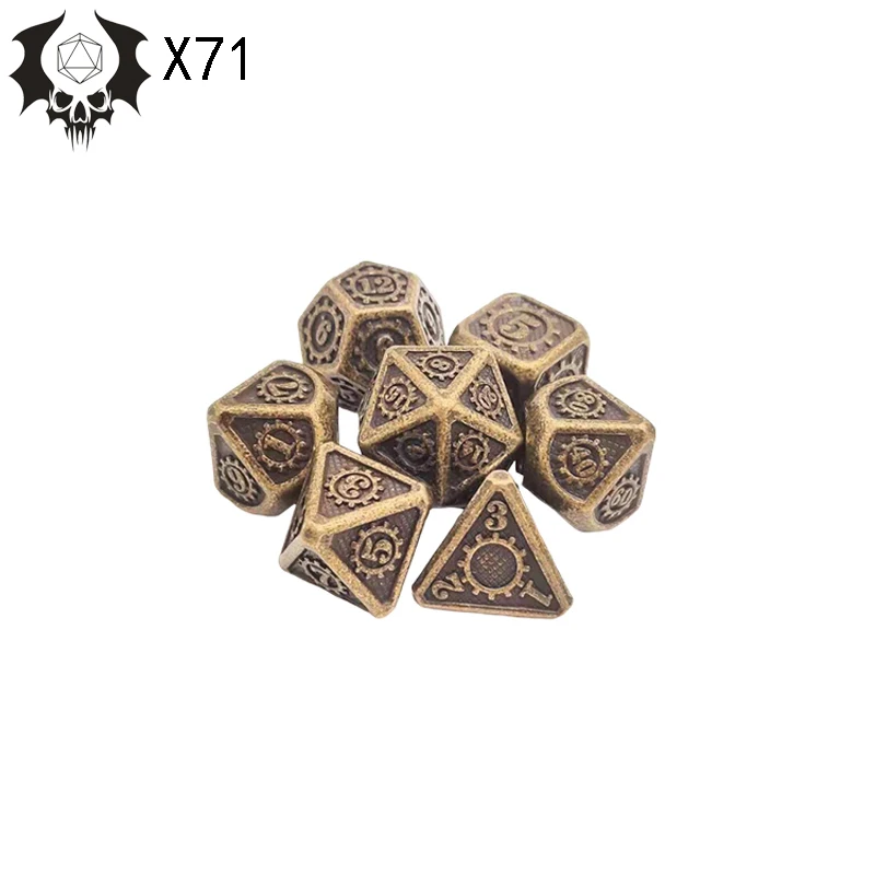 7 шт./компл. 17 цветов набор многогранных игральных костей из металлического
