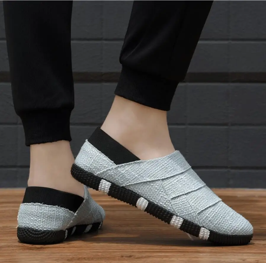 2019 Мужская Летняя Повседневная парусиновая обувь в рыбацком стиле chaussure homme