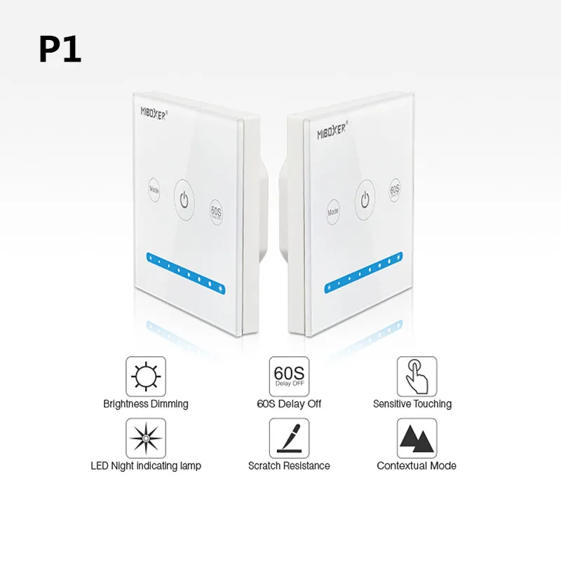 Умный светодиодный сенсорный контроллер Miboxer для RGB RGBW + CCT/Одноцветный Milight P1 P2 P3