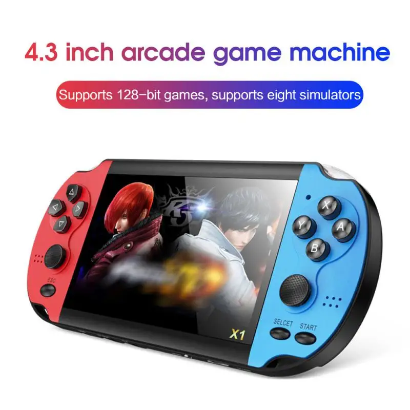 

X1 4.3-inch Handheld Game Console Built-in 10000 Games Video Game Consoles Classic Dual-Shake Game Console 8G Support TV Video
