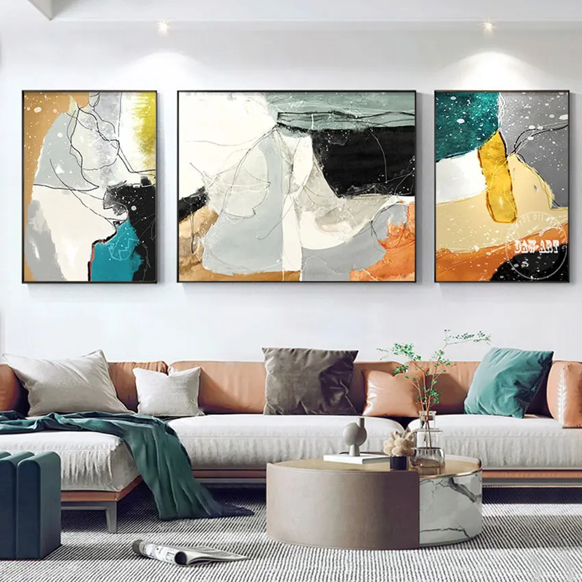 

Abstract Oil Painting Idea Design Texture Unframed Kindergarten Wall Decoration 3 Piece Canvas Art Picture Artwork Designer
