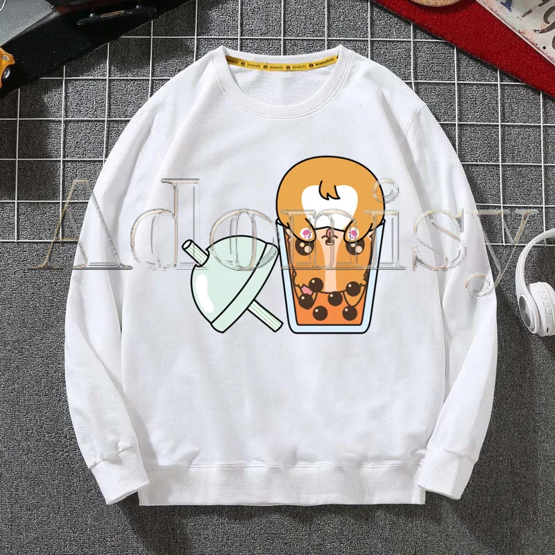 

Bubble Tea Hoodies Sweatshirts Men Woman Fashion White Color Autumn Winter Hip Hop Hoody Male Brand Casual Tops