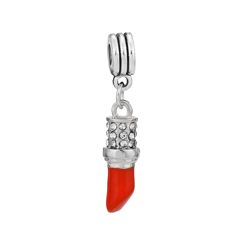 

Seialoy Red Lips Lipstick High Heels Dangle Sunglasses Leather Bag Pendant Ballet Girl Charm Fit Bracelets & Necklace For Women