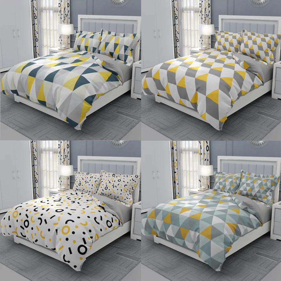 

2 People adult Double bed Set Geometric Bedding Set Queen King Duvet Cover Set Quilt Cover Set