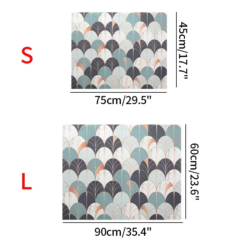 Коврик для входной двери нескользящий водонепроницаемый геометрический в