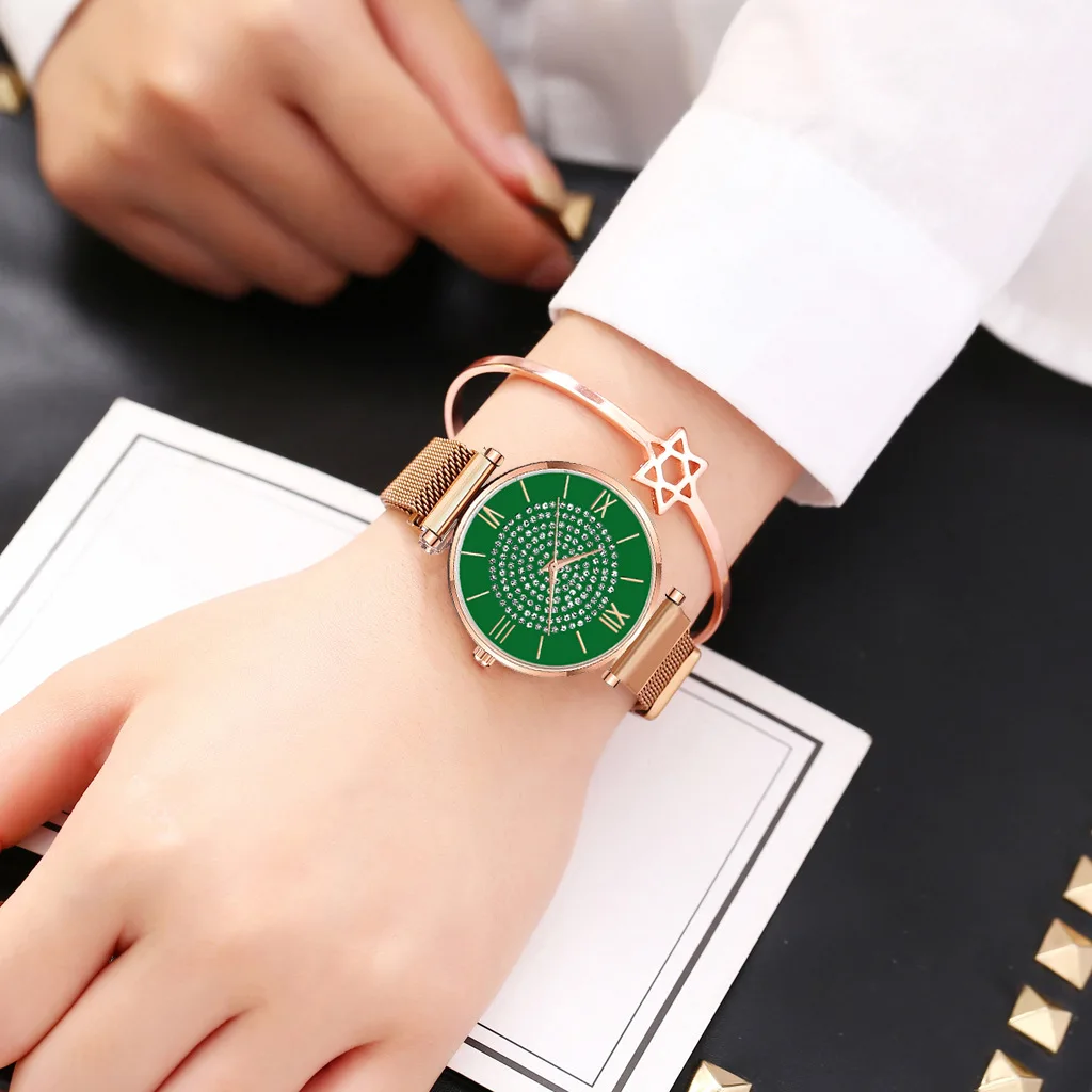 Часы наручные женские с магнитным браслетом брендовые Роскошные элегантные со