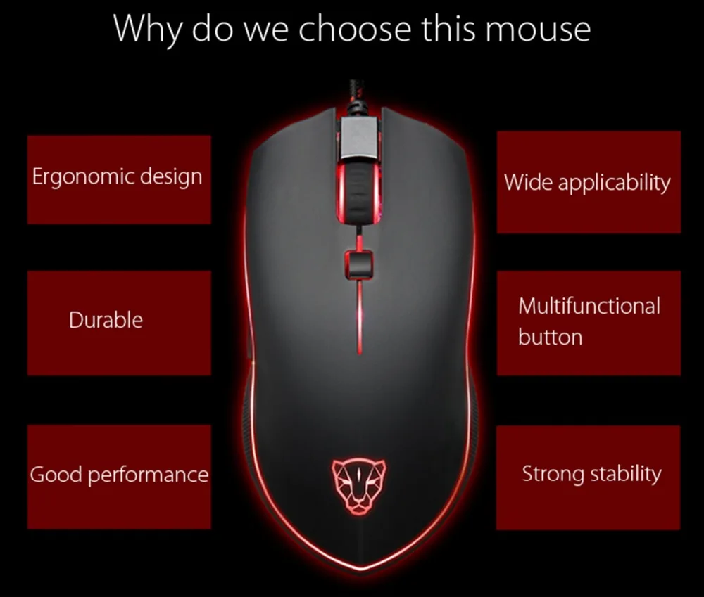 Motospeed V40 профессиональная игровая Мышь USB Проводная оптическая геймера 3500 Точек